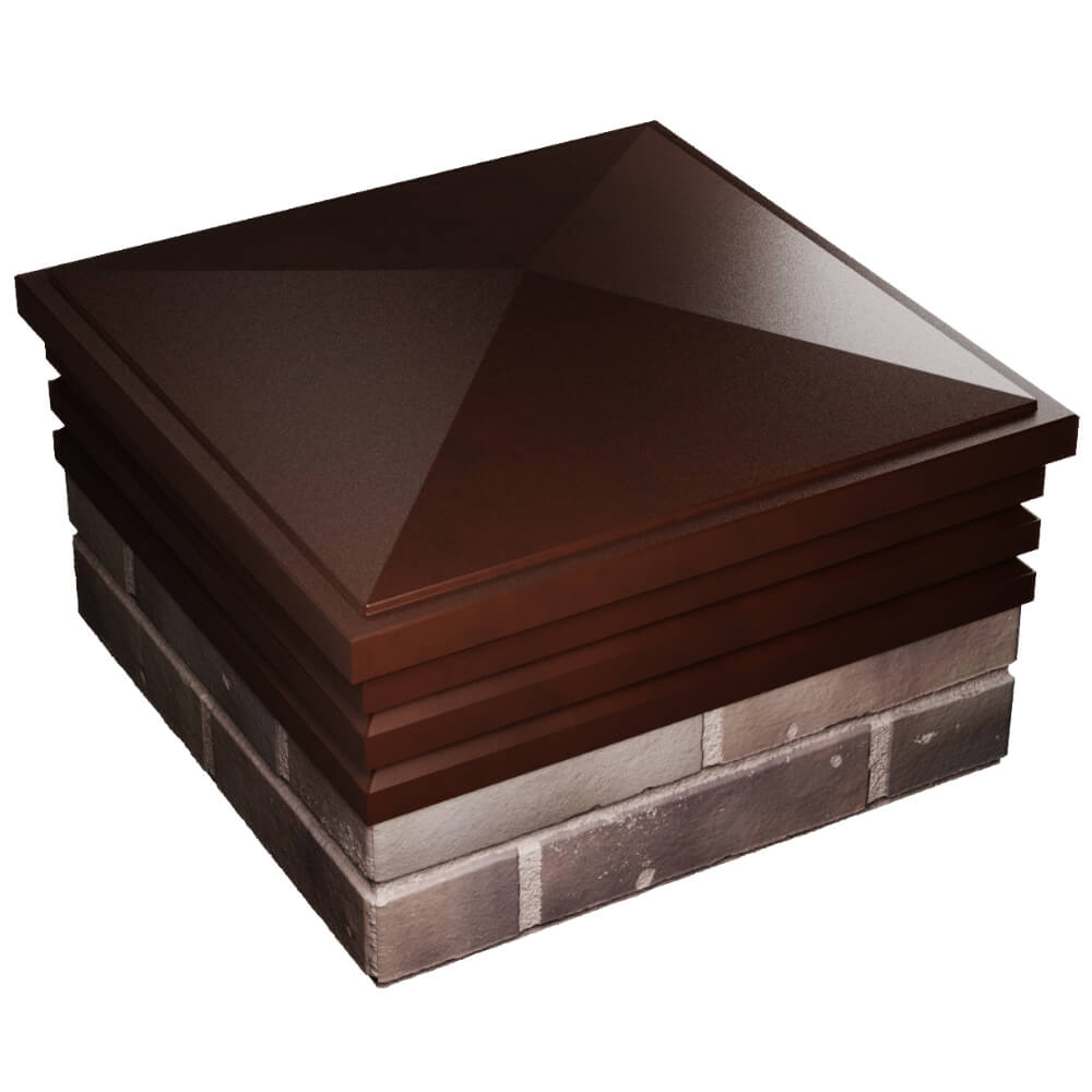 Колпак Zking Бона ХайТек Коричневый на столб 2х2 кирпича (513х513мм) в Уссурийске фото