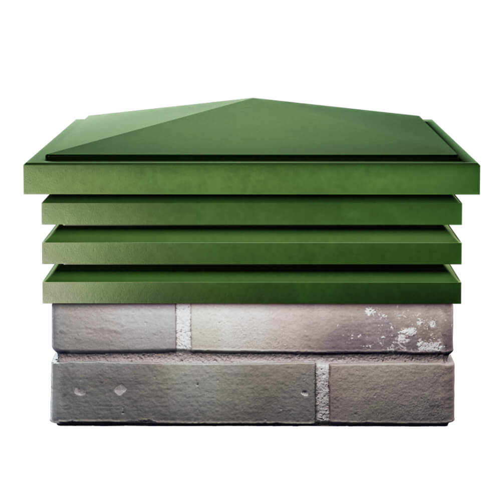 Колпак Zking Бона ХайТек Зеленый на столб 1.5х1.5 кирпича (385х385мм) Уссурийск фото