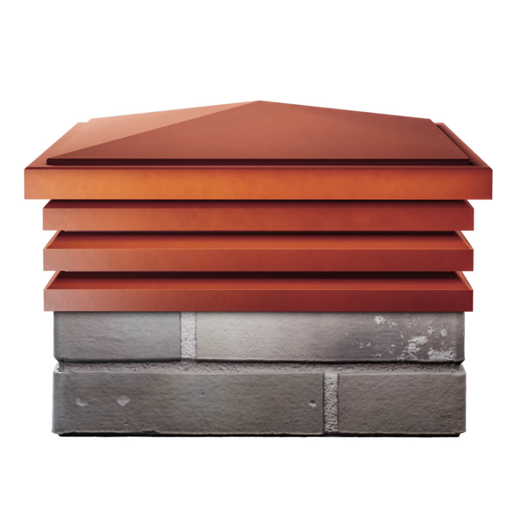 Колпак Zking Бона ХайТек Красный на столб 1.5х1.5 кирпича (385х385мм) Уссурийск фото