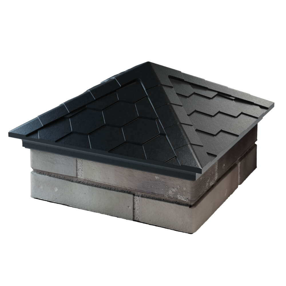 Колпак Zking Эверест Черный на столб 1.5х1.5 кирпича (390х390мм) в Уссурийске фото