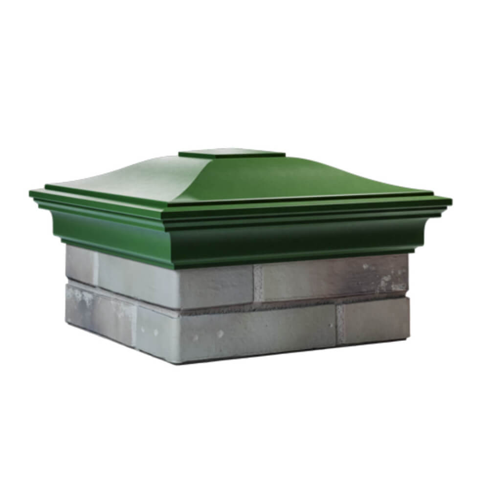 Колпак Zking Монблан Зеленый на столб 1.5х1.5 еврокирпича 0.7НФ (355х355мм) в Уссурийске фото