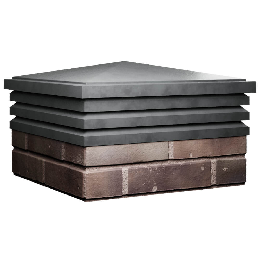 Колпак Zking Бона ХайТек Серый на столб 2х2 кирпича (513х513мм) в Уссурийске фото