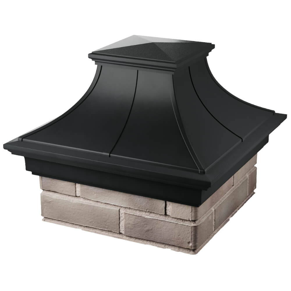 Колпак Zking Монблан Премиум Черный на столб 1.5х1.5 кирпича (385х385мм) в Уссурийске фото