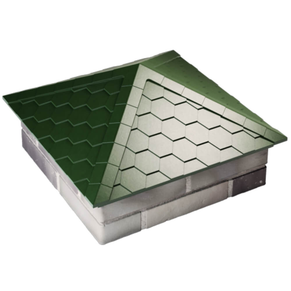 Колпак Zking Эверест Зеленый на столб 2х2 кирпича (535х535мм) Уссурийск фото