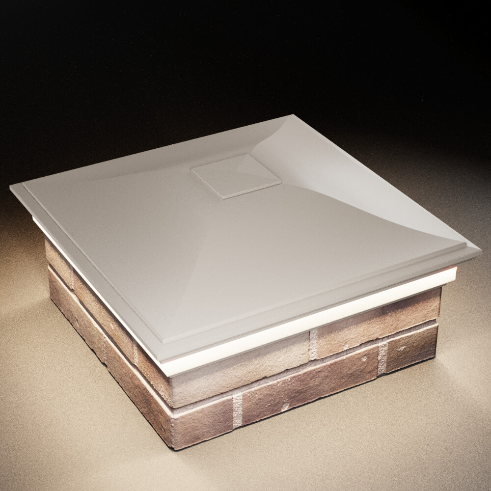 Колпак Zking Монблан Бежевый на столб 2х2 кирпича (515х515мм) c подсветкой в Уссурийске фото