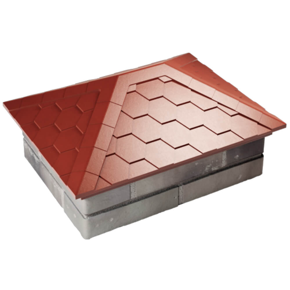 Колпак Zking Эверест Красный на столб 2х1.5 кирпича (520х390мм) Уссурийск фото