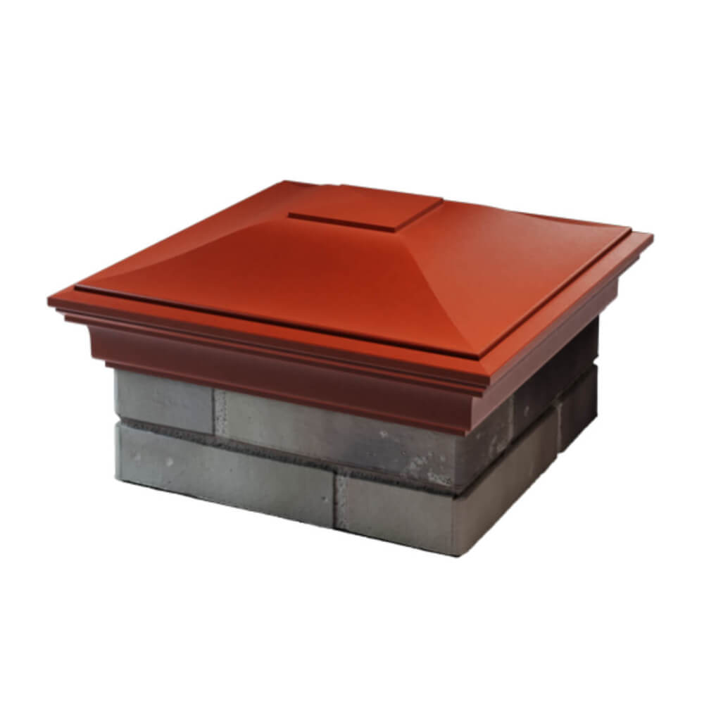 Колпак Zking Монблан Красный на столб 1.5х1.5 еврокирпича 0.7НФ (355х355мм) в Уссурийске фото