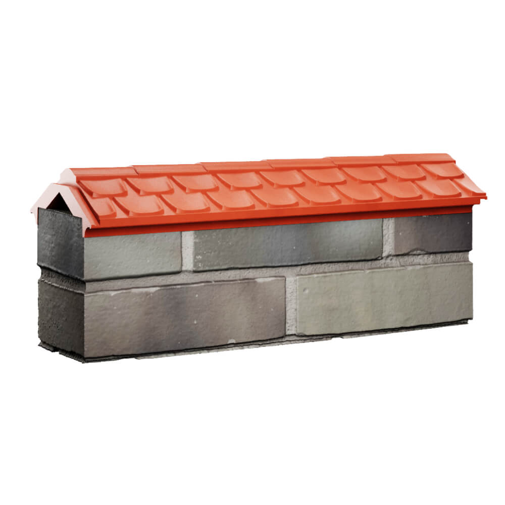 Парапет Zking Эльбрус Красный с посадкой на 0.5 кирпича (130мм) Уссурийск фото