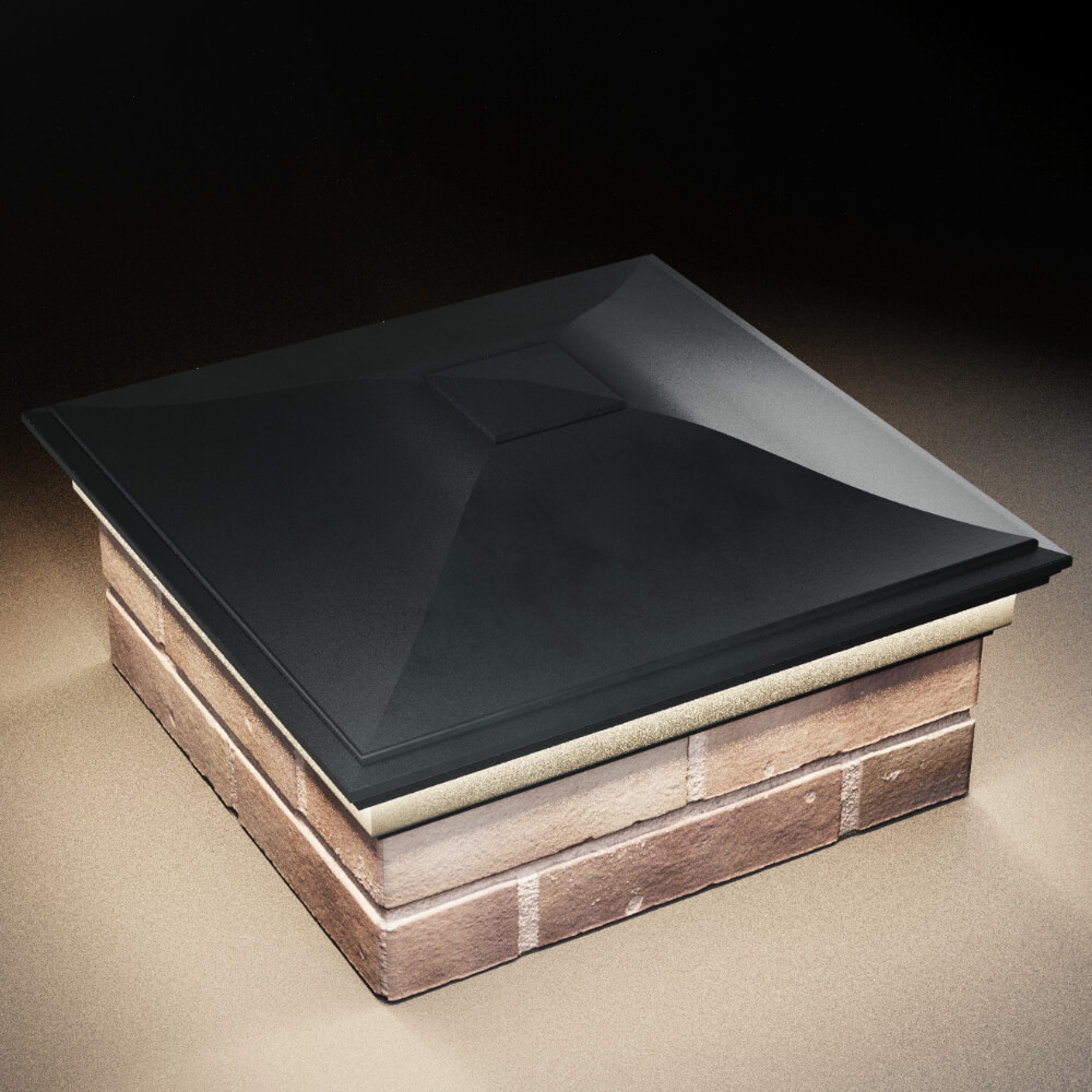 Колпак Zking Монблан Черный на столб 2х2 кирпича (515х515мм) c подсветкой в Уссурийске фото