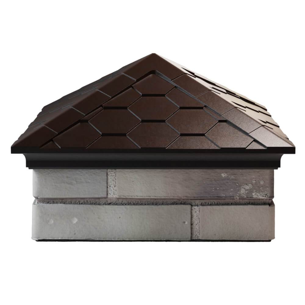 Колпак Zking Эверест Коричневый на столб 1.5х1.5 кирпича (390х390мм) Уссурийск фото