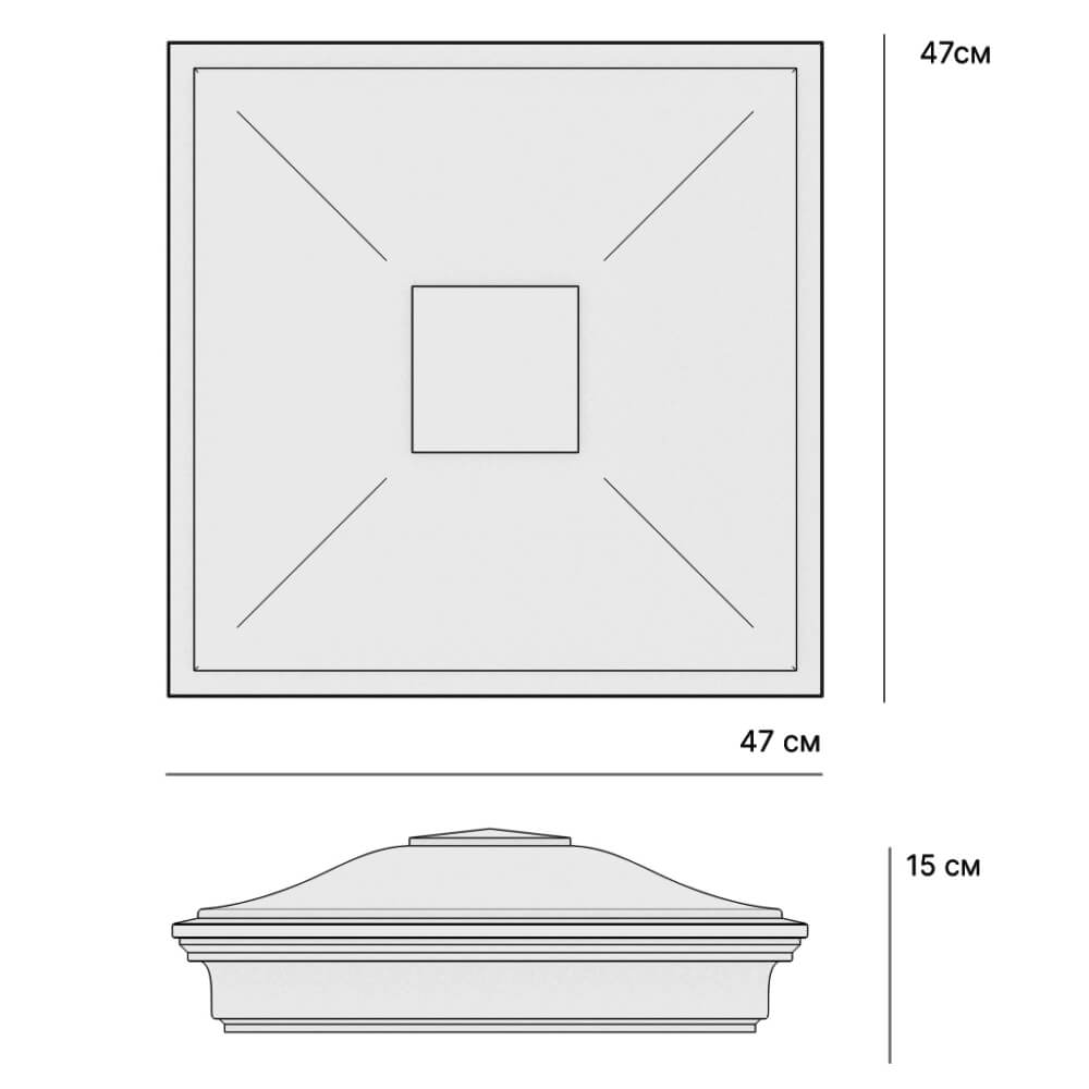 Колпак Zking Монблан Черный на столб 1.5х1.5 кирпича (385х385мм) с подсветкой в Уссурийске фото