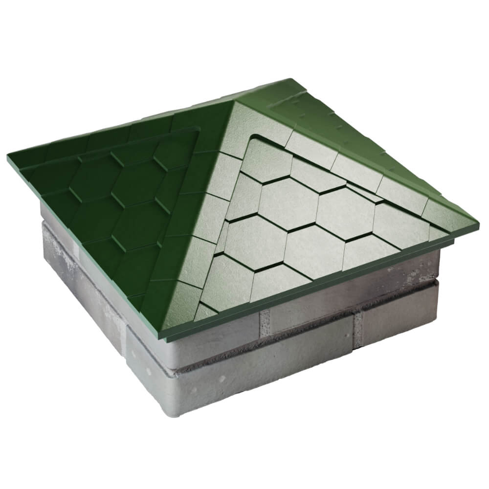 Колпак Zking Эверест Зеленый на столб 1.5х1.5 кирпича (390х390мм) в Уссурийске фото