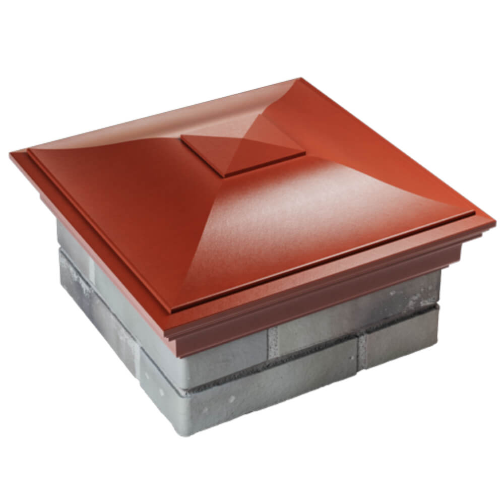 Колпак Zking Монблан Красный на столб 1.5х1.5 кирпича (385х385мм) в Уссурийске фото