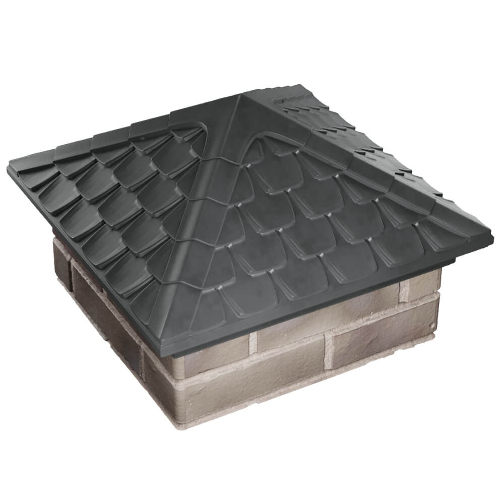 Колпак Zking Эльбрус Серый на столб 1.5х1.5 кирпича (385х385мм) в Уссурийске фото