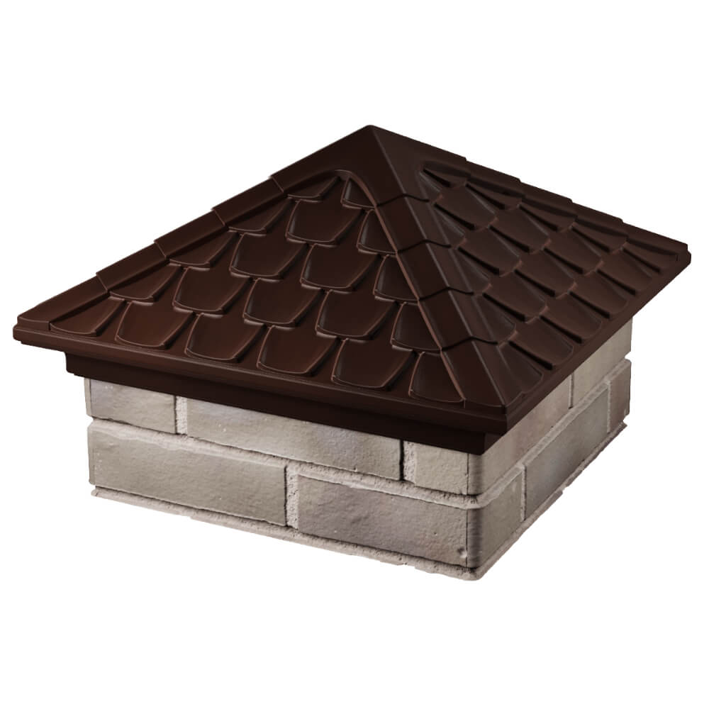 Колпак Zking Эльбрус Коричневый на столб 1.5х1.5 кирпича (385х385мм) в Уссурийске фото