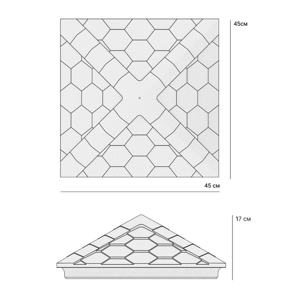 Колпак Zking Эверест Черный на столб 1.5х1.5 кирпича (390х390мм) в Уссурийске фото