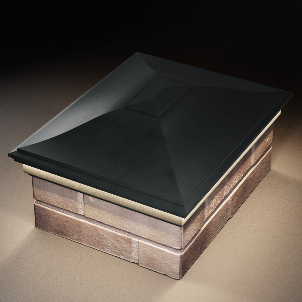 Колпак Zking Монблан Черный на столб 2х1.5 кирпича (515х385мм) c подсветкой в Уссурийске фото