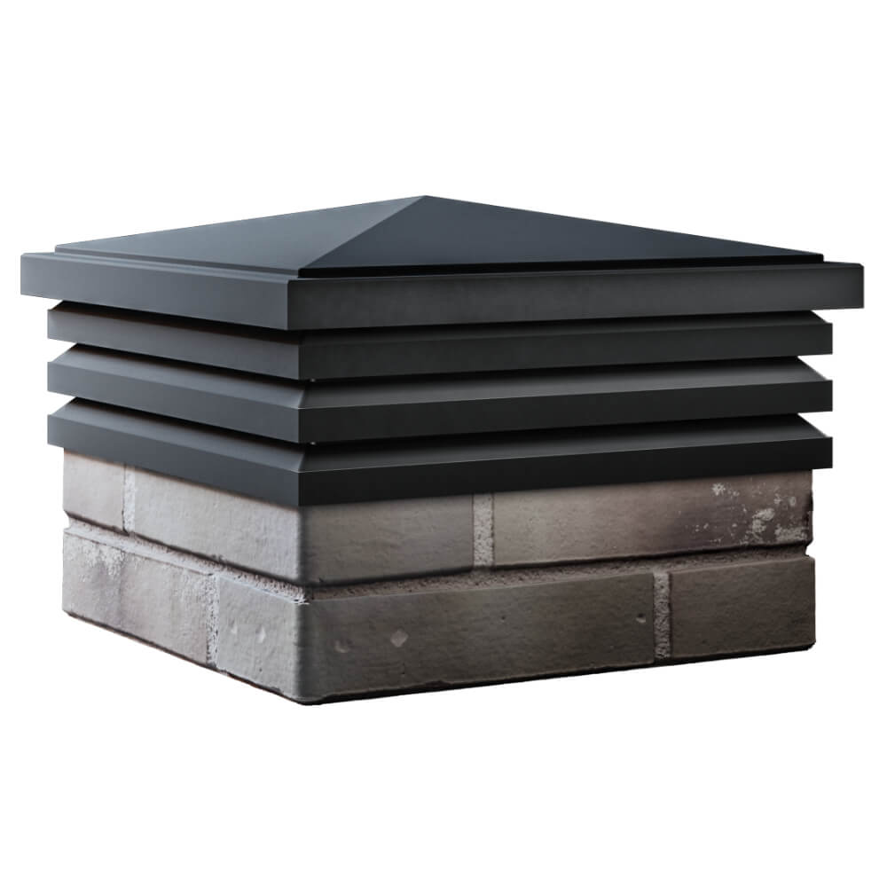 Колпак Zking Бона ХайТек Черный на столб 1.5х1.5 кирпича (385х385мм) в Уссурийске фото