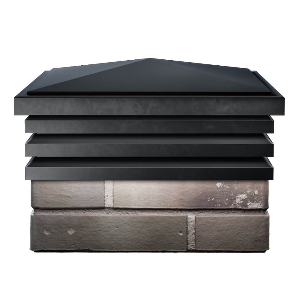 Колпак Zking Бона ХайТек Черный на столб 1.5х1.5 кирпича (385х385мм) Уссурийск фото