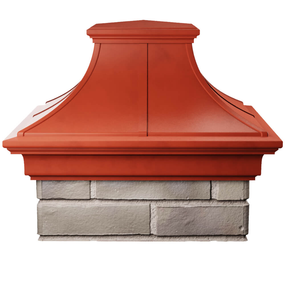 Колпак Zking Монблан Премиум Красный на столб 1.5х1.5 кирпича (385х385мм) Уссурийск фото