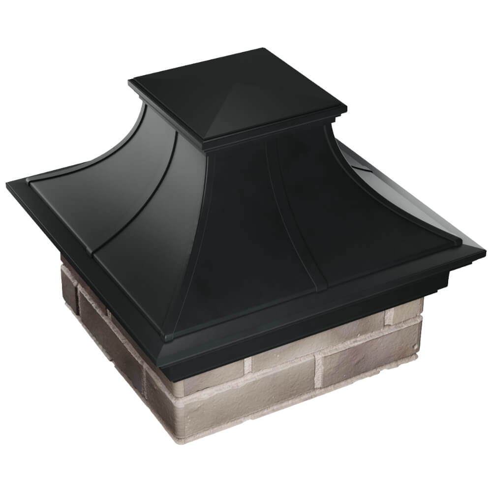 Колпак Zking Монблан Премиум Черный на столб 1.5х1.5 кирпича (385х385мм) в Уссурийске фото