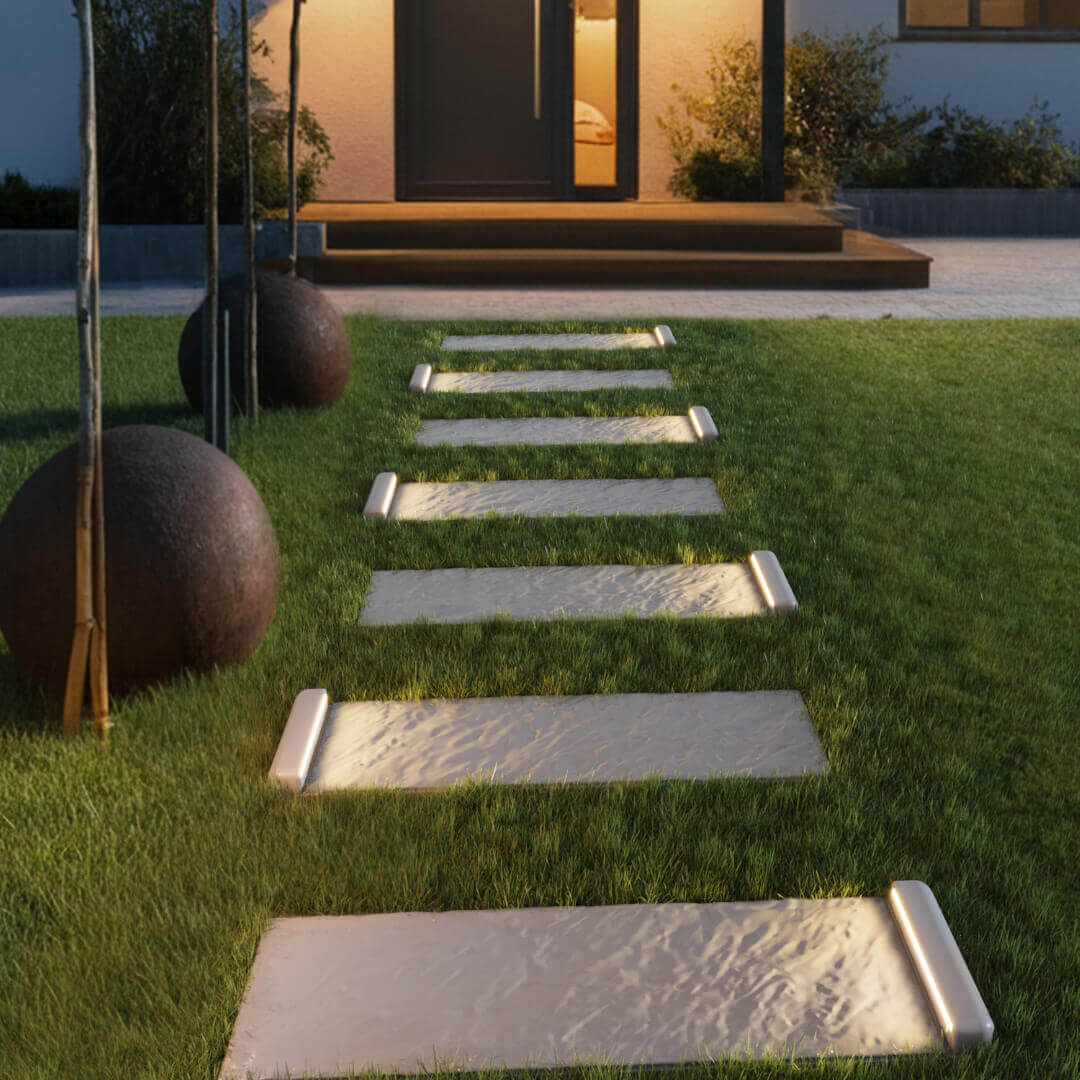 LED Светильник для шаговой плиты STONE Светлая Галька 330х75х98мм в Уссурийске фото