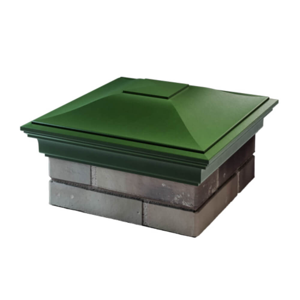 Колпак Zking Монблан Зеленый на столб 1.5х1.5 еврокирпича 0.7НФ (355х355мм) в Уссурийске фото