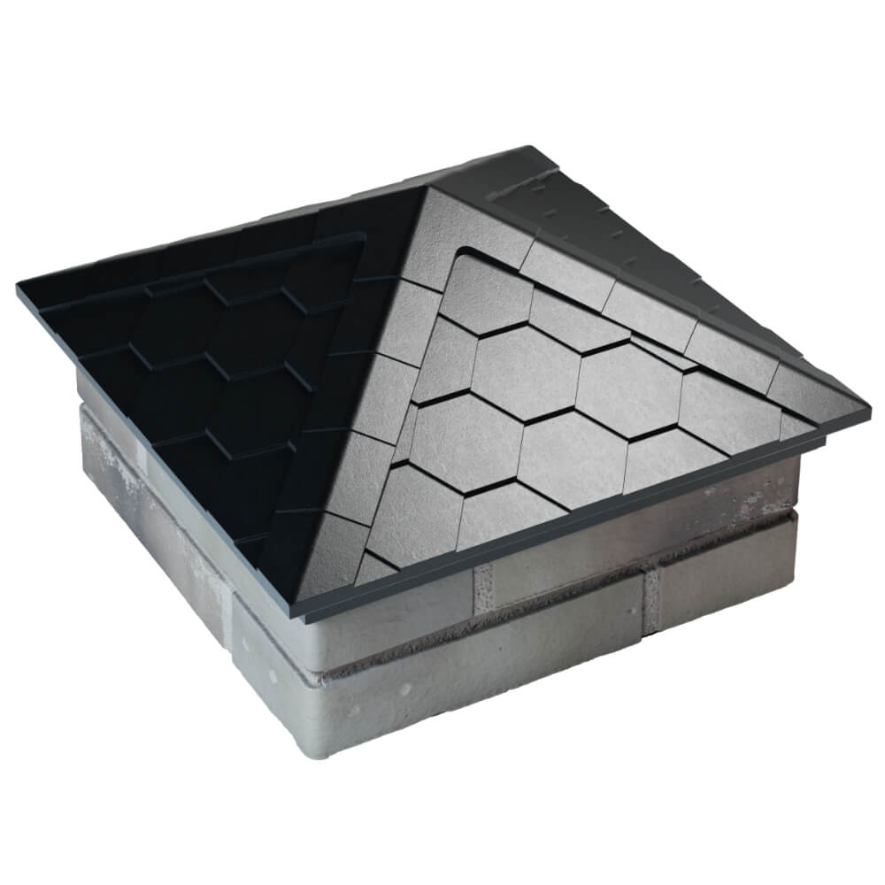 Колпак Zking Эверест Черный на столб 1.5х1.5 кирпича (390х390мм) в Уссурийске фото