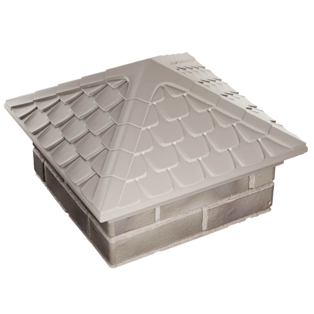 Колпак Zking Эльбрус Бежевый на столб 1.5х1.5 кирпича (385х385мм) в Уссурийске фото