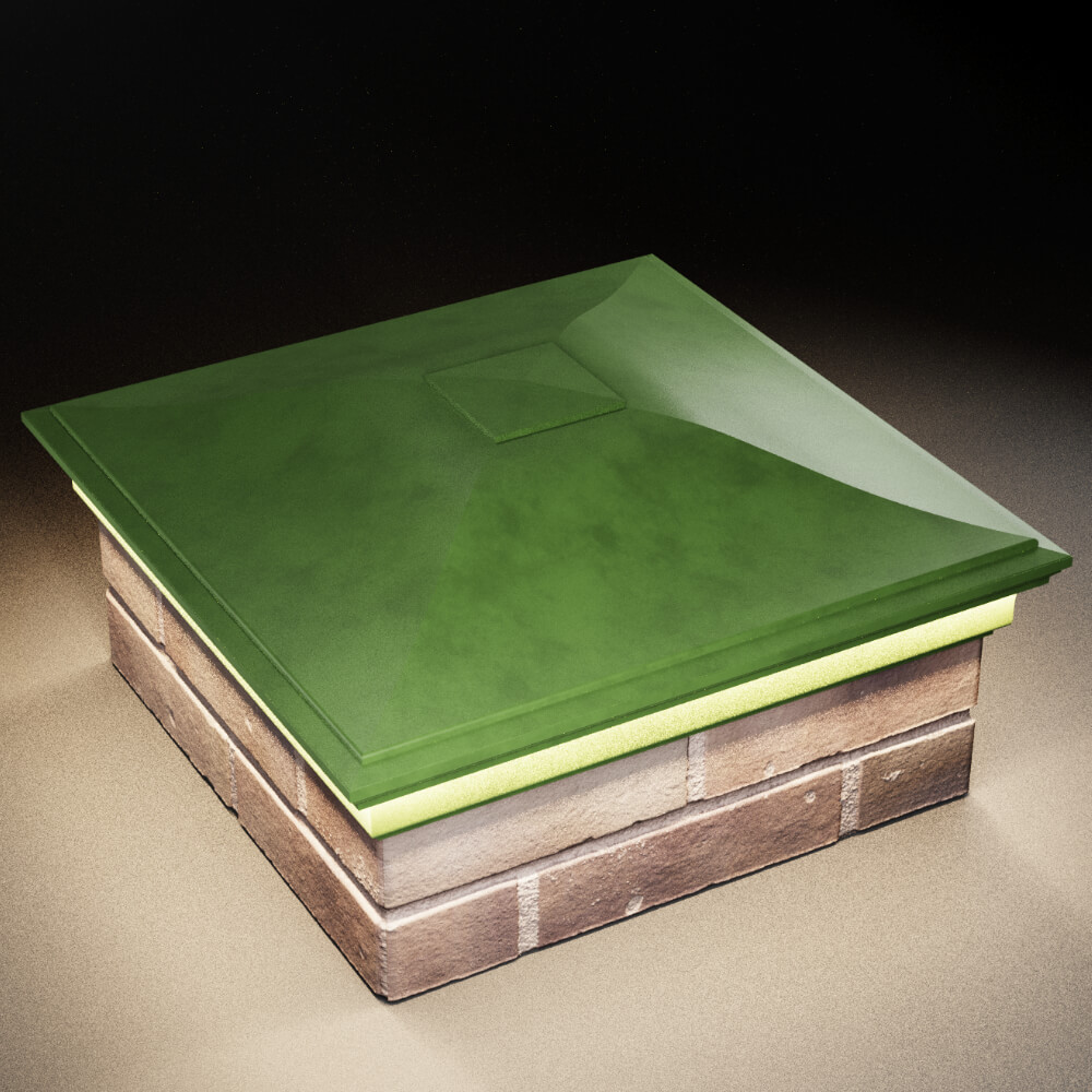 Колпак Zking Монблан Зеленый на столб 2х2 кирпича (515х515мм) c подсветкой в Уссурийске фото