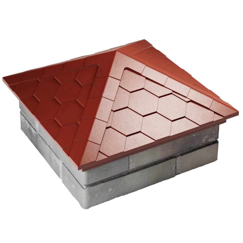 Колпак Zking Эверест Красный на столб 1.5х1.5 кирпича (390х390мм) в Уссурийске фото