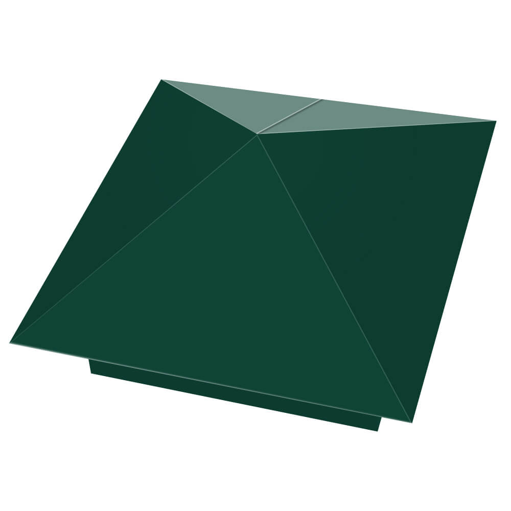 Колпак металлический 390х390мм RAL6005 Зеленый Мох заборный Уссурийск фото