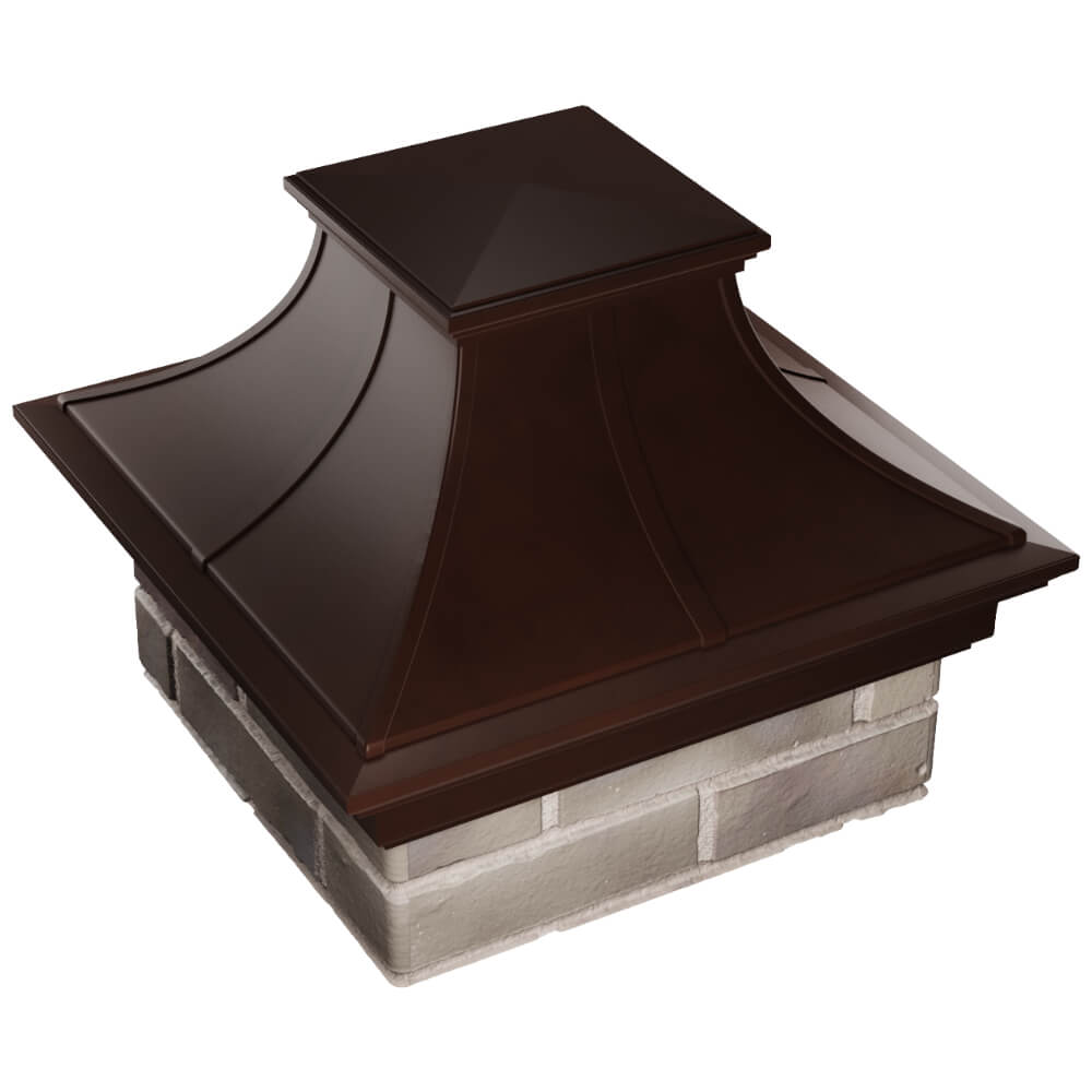 Колпак Zking Монблан Премиум Коричневый на столб 1.5х1.5 кирпича (385х385мм) в Уссурийске фото