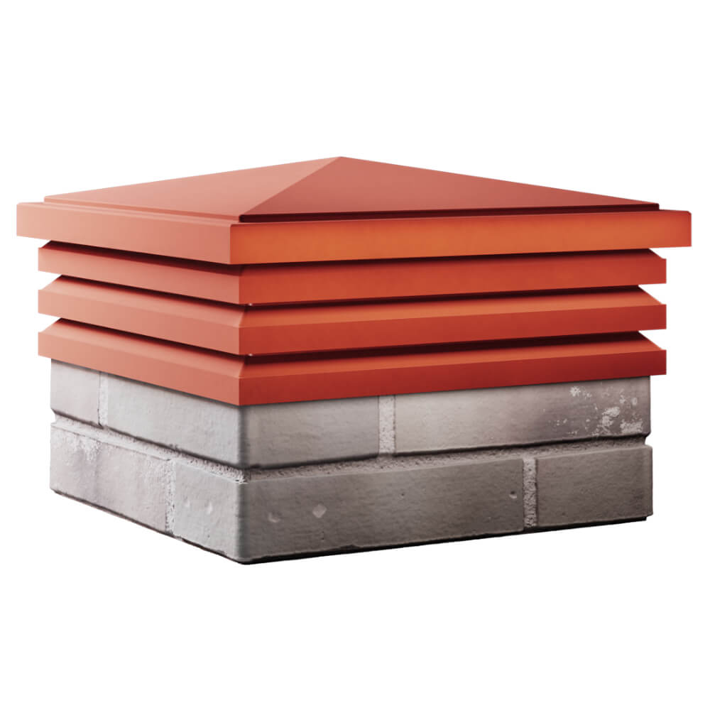 Колпак Zking Бона ХайТек Красный на столб 1.5х1.5 кирпича (385х385мм) в Уссурийске фото