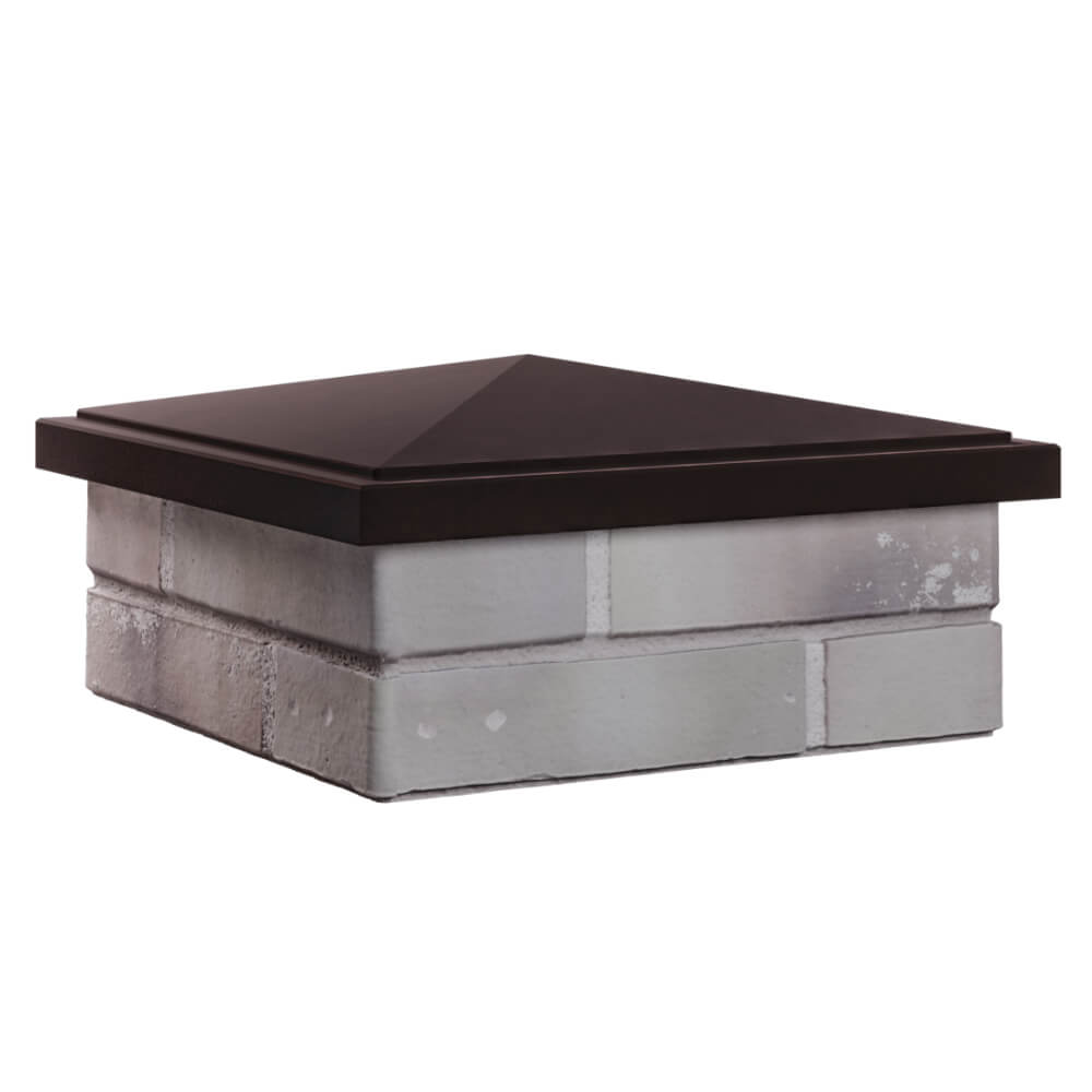 Колпак Zking БонаМоно Коричневый на столб 1.5х1.5 кирпича (385х385, 400х400мм) в Уссурийске фото