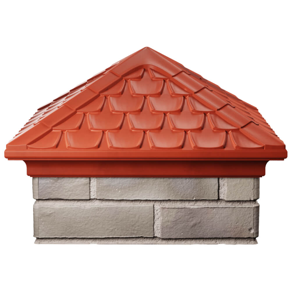 Колпак Zking Эльбрус Красный на столб 1.5х1.5 кирпича (385х385мм) Уссурийск фото