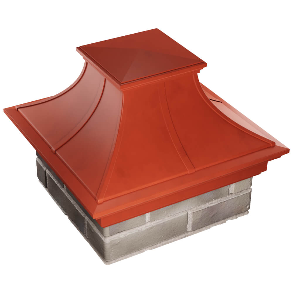 Колпак Zking Монблан Премиум Красный на столб 1.5х1.5 кирпича (385х385мм) в Уссурийске фото