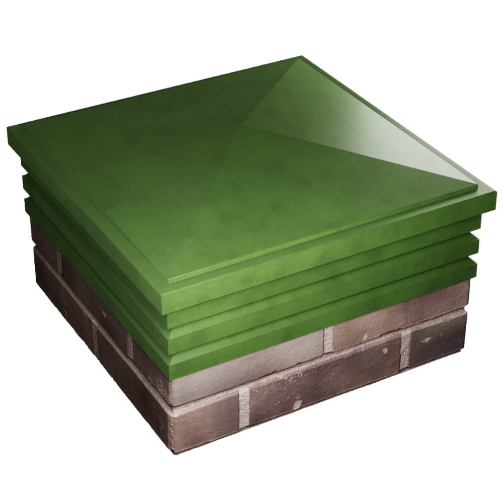 Колпак Zking Бона ХайТек Зеленый на столб 2х2 кирпича (513х513мм) в Уссурийске фото