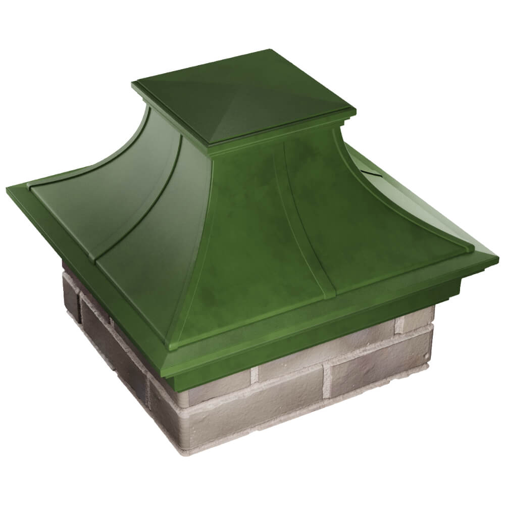 Колпак Zking Монблан Премиум Зеленый на столб 1.5х1.5 кирпича (385х385мм) в Уссурийске фото