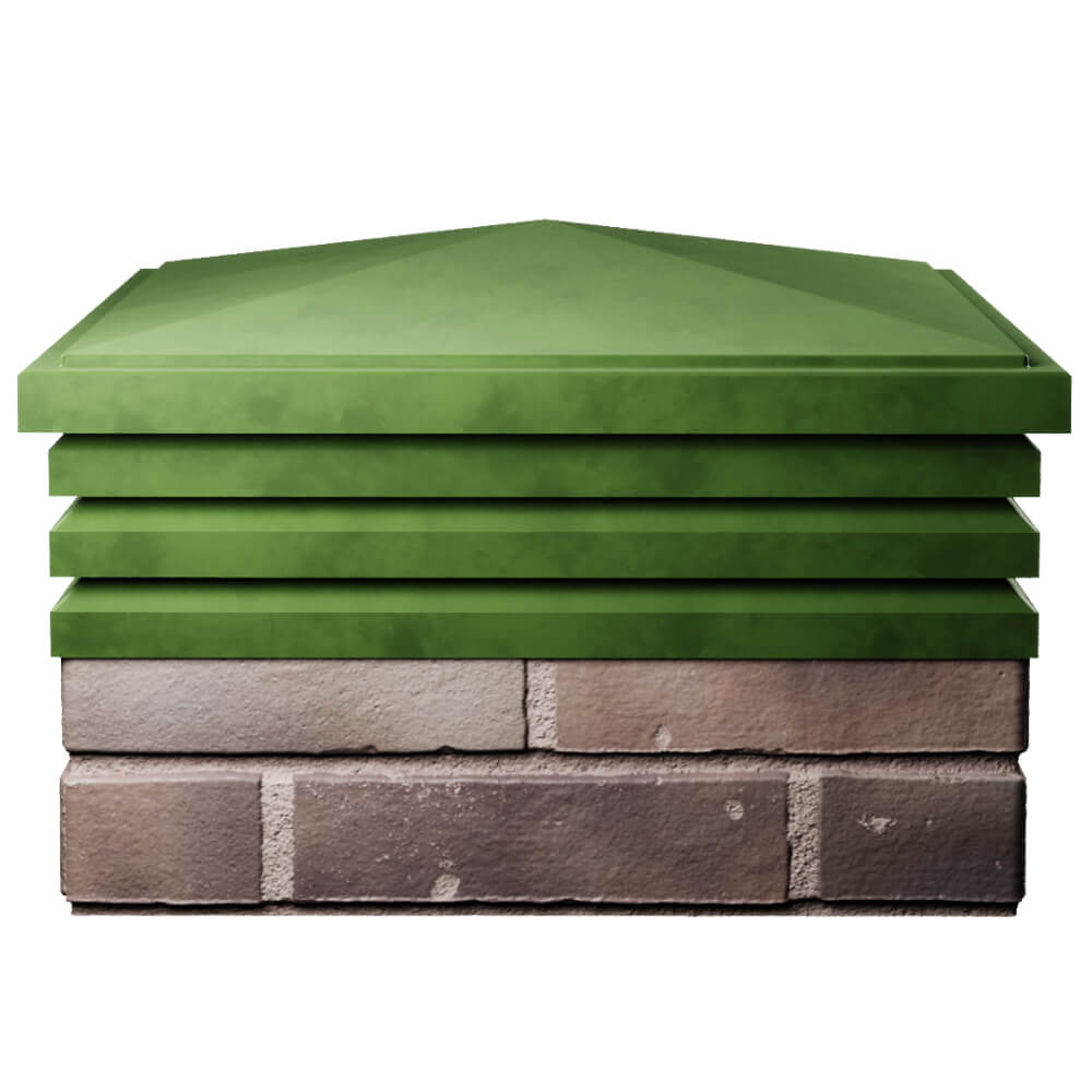 Колпак Zking Бона ХайТек Зеленый на столб 2х2 кирпича (513х513мм) Уссурийск фото