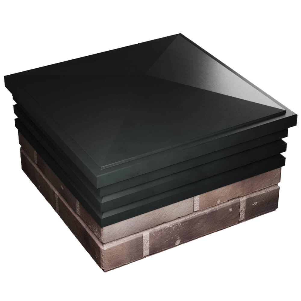 Колпак Zking Бона ХайТек Черный на столб 2х2 кирпича (513х513мм) в Уссурийске фото