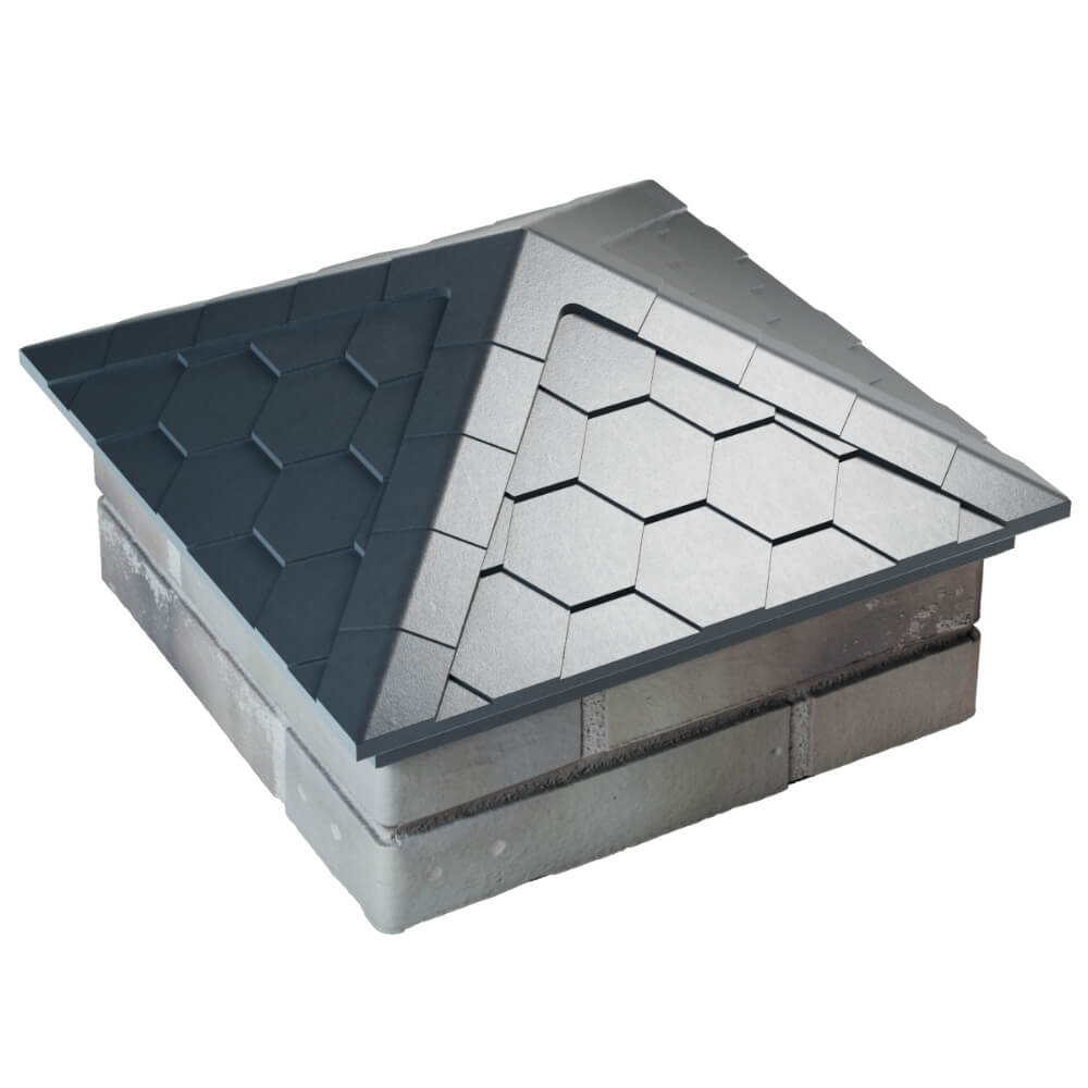 Колпак Zking Эверест Серый на столб 1.5х1.5 кирпича (390х390мм) в Уссурийске фото