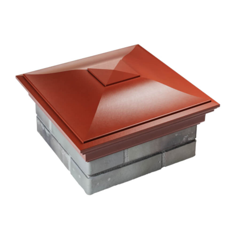 Колпак Zking Монблан Красный на столб 1.5х1.5 еврокирпича 0.7НФ (355х355мм) в Уссурийске фото