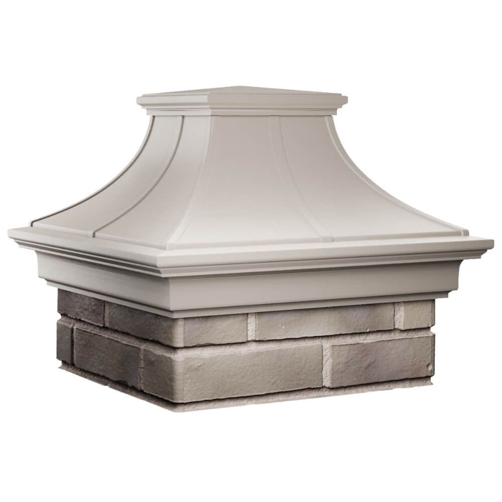 Колпак Zking Монблан Премиум Бежевый на столб 1.5х1.5 кирпича (385х385мм) в Уссурийске фото