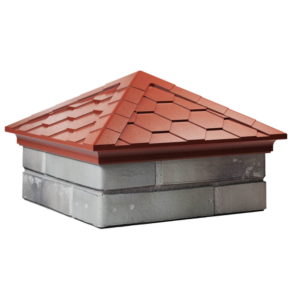 Колпак Zking Эверест Красный на столб 1.5х1.5 кирпича (390х390мм) в Уссурийске фото