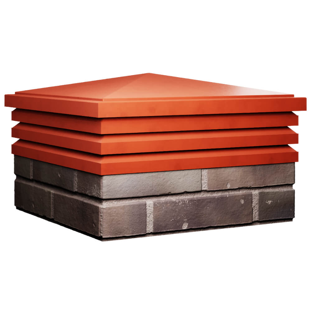 Колпак Zking Бона ХайТек Красный на столб 2х2 кирпича (513х513мм) в Уссурийске фото