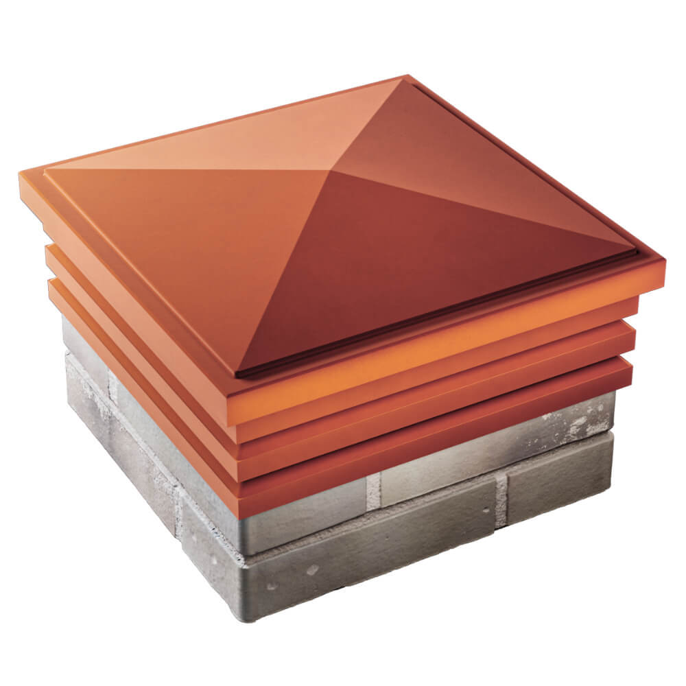 Колпак Zking Бона ХайТек Красный на столб 1.5х1.5 кирпича (385х385мм) в Уссурийске фото