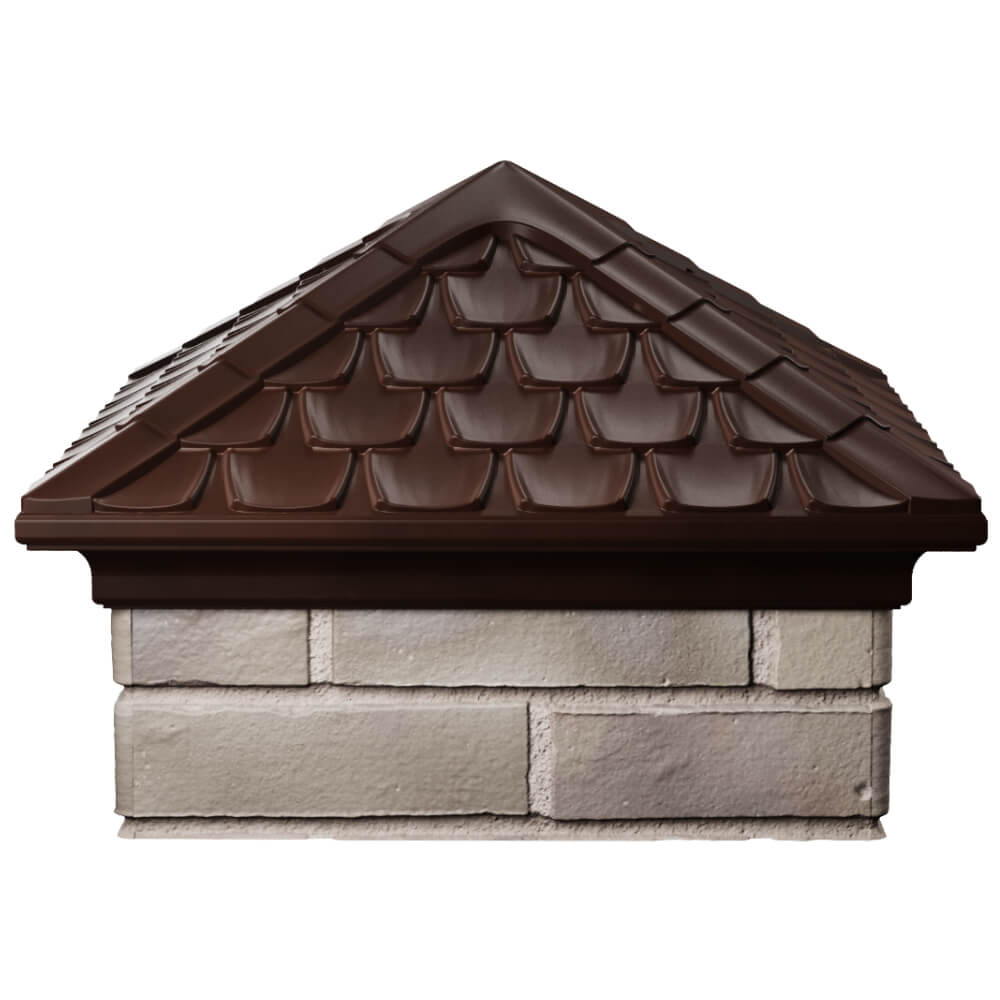 Колпак Zking Эльбрус Коричневый на столб 1.5х1.5 кирпича (385х385мм) Уссурийск фото