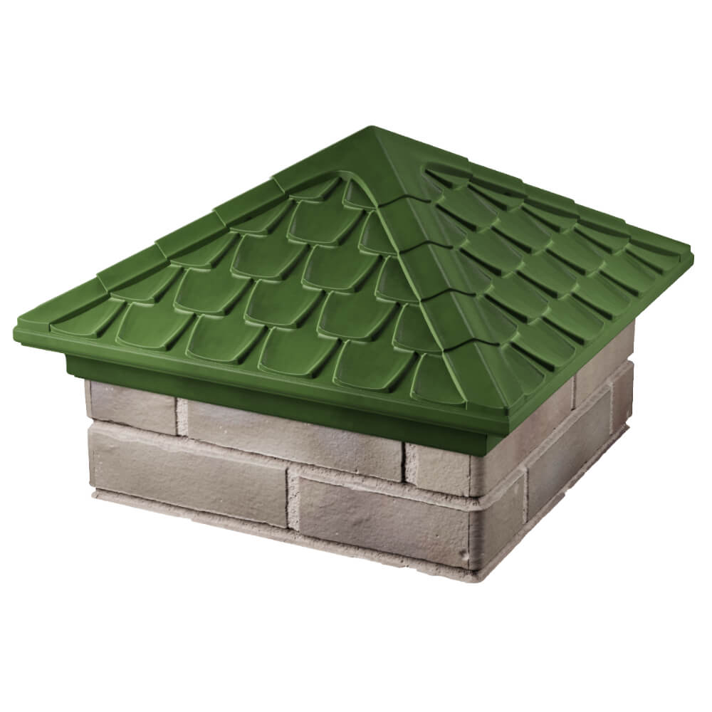 Колпак Zking Эльбрус Зеленый на столб 1.5х1.5 кирпича (385х385мм) в Уссурийске фото