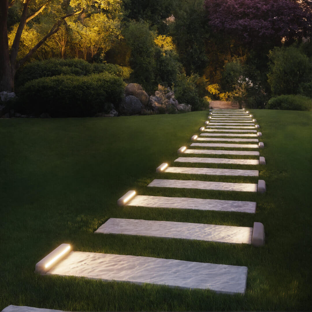 LED Светильник для шаговой плиты STONE Светлая Галька 330х75х98мм в Уссурийске фото